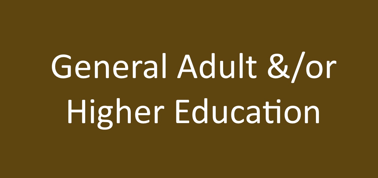 Find out more about x General Adult &/or Higher Education & Training x - Adult &/or Higher Education & Training in .