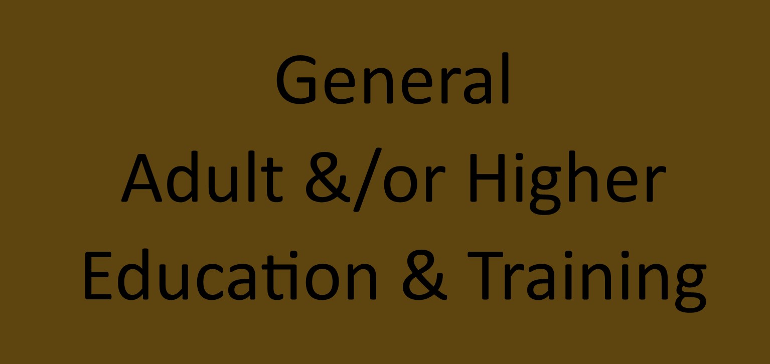 Find out more about x General Adult &/or Higher Education & Training x - Adult &/or Higher Education & Training in .